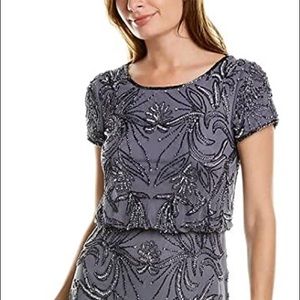 ADRIANNA PAPELL
Floral Beaded Blouson Gown bridesmaid or mother of the bride